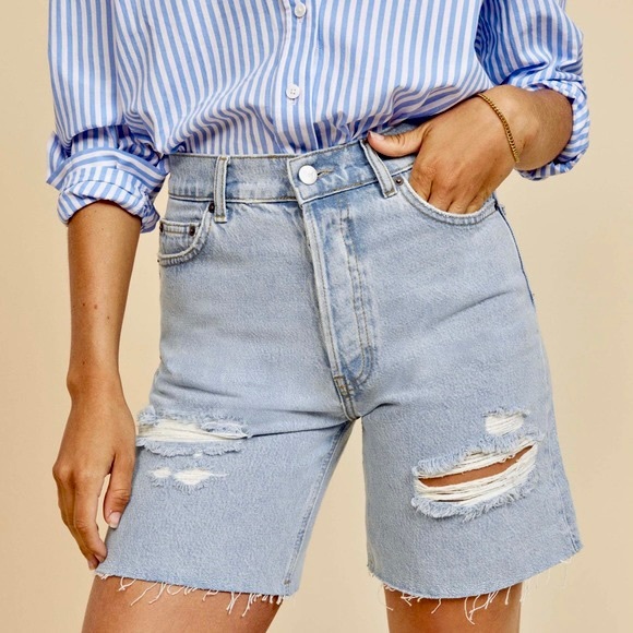 NWT Reformation Max Shorts in Light Denim - Picture 1 of 13